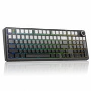 AULA F99 PRO Wireless Mechanical Gaming Keyboard, 95% Layout, Hot Swappable Creamy Switches, Tri-Mode BT5.0/2.4GHz/Type-C, RGB Backlit with Multifunctional Knob, 8000mAh Battery - Black Gradient