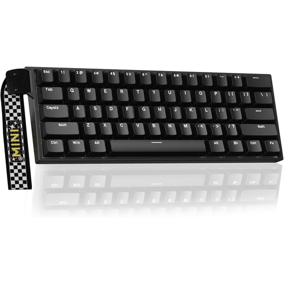 Aula MINI60 HE Gaming Keyboard 60%,Hall Effect Rapid Trigger Keyboard,8000Hz Polling,Tri-Mode(BT5.0/2.4GHz/USB-C),Hot Swappable Compact Mechanical Keyboard for Gamer(Black)