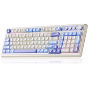Aula S99 Tri-Mode Wireless Gaming Keyboard, Bluetooth/2.4GHz/USB-C Connectivity, Full Size Keyboard with Number Pad, RGB Backlit, Media Control Knob, Programmable Creamy Keyboard for PC Gamers, Blue