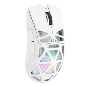 Aula SC620 Wireless Gaming Mouse, Tri-Mode 2.4GHz/USB-C/BT5.3 Computer Mouse with 12000 DPI, Programmable Macro Gamer Mouse with Rapid Fire Key, RGB Light White Gaming Mice for PC/Laptop/Mac