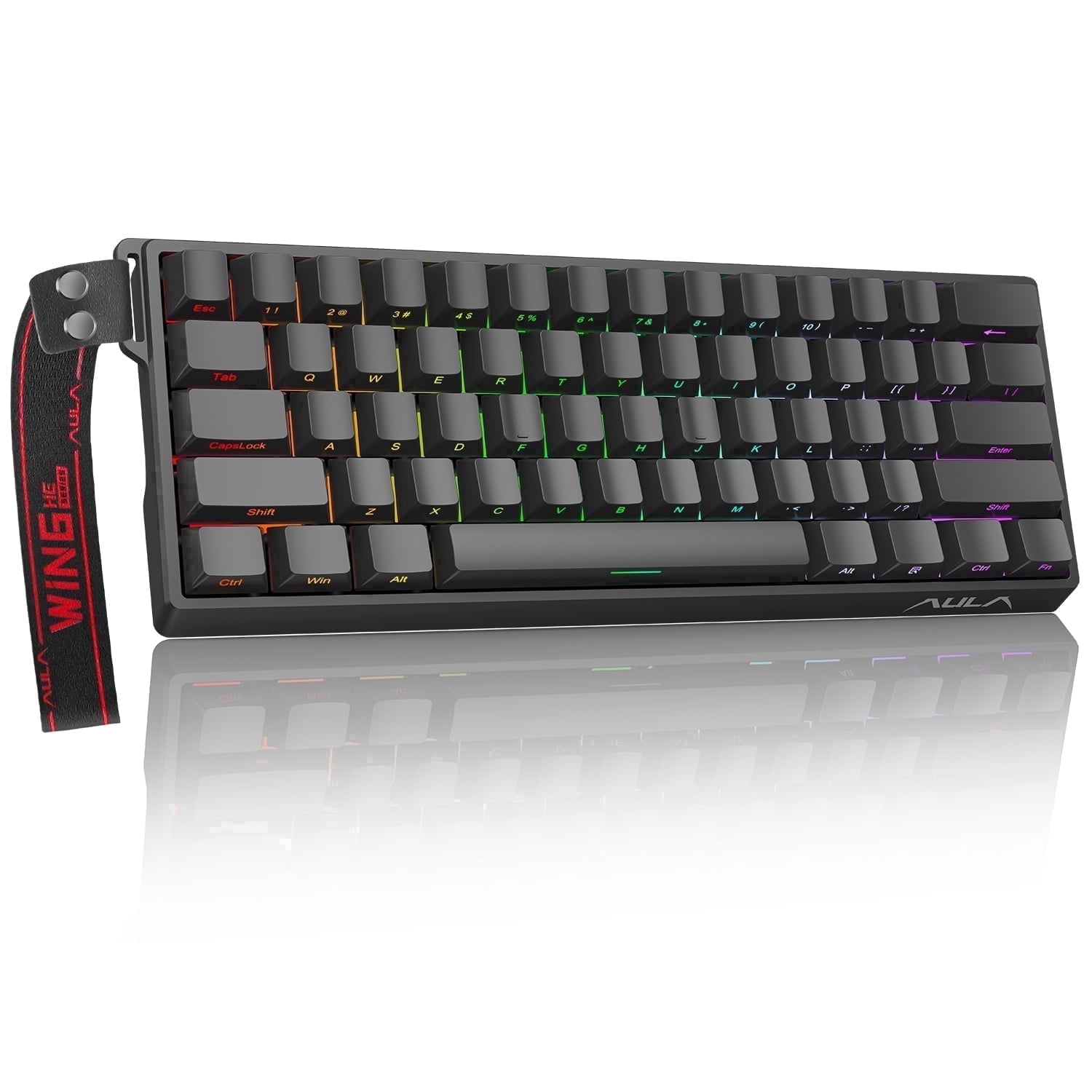 Aula WIN60 HE 60% Mechanical Keyboard Wired, Hall Effect Gaming Keyboard Magnetic Switch Hot Swappable, Adjustable Actuation Rapid Trigger Mode 8000Hz Polling Rate, RGB Keyboard 60 Percent Design