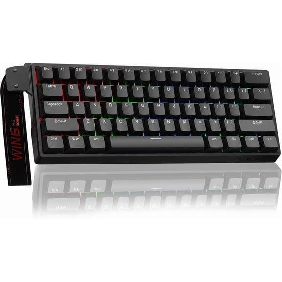 Aula WIN60 HE 60% Wired Mechanical Gaming Keyboard, Hall Effect Magnetic Switch, Hot Swappable, Adjustable Actuation & Rapid Trigger, 8000Hz Polling Rate, RGB Backlit 60 Percent Design