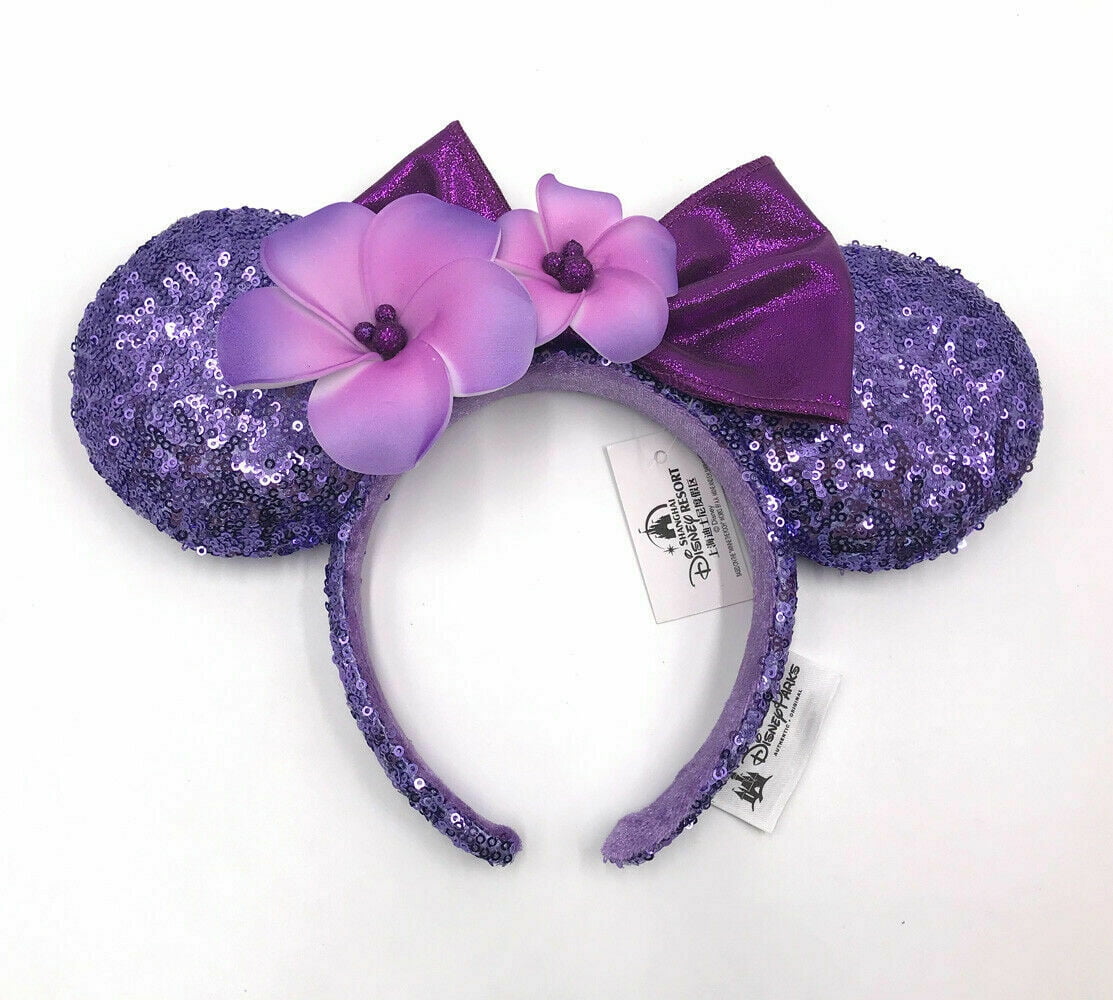 Aulani Hawaii Minnie Ears Purple Flower Plumeria Disney  display picture 1