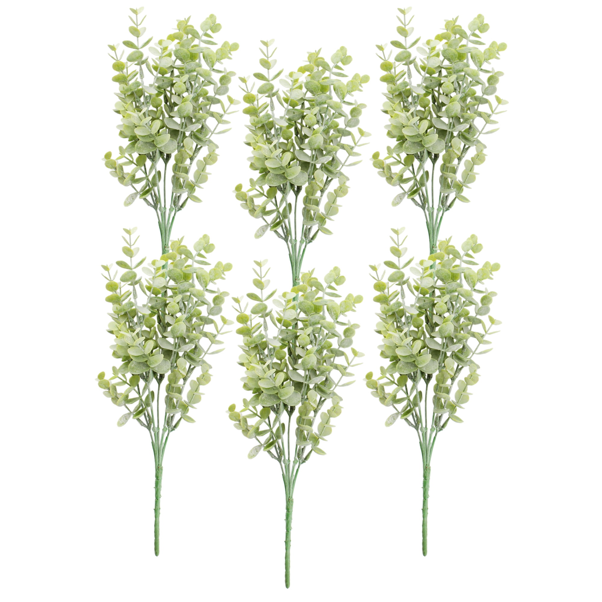 AuldHome Artificial Eucalyptus Picks (6Pack, 13Inch); Eucalyptus Bush Greenery Stems for
