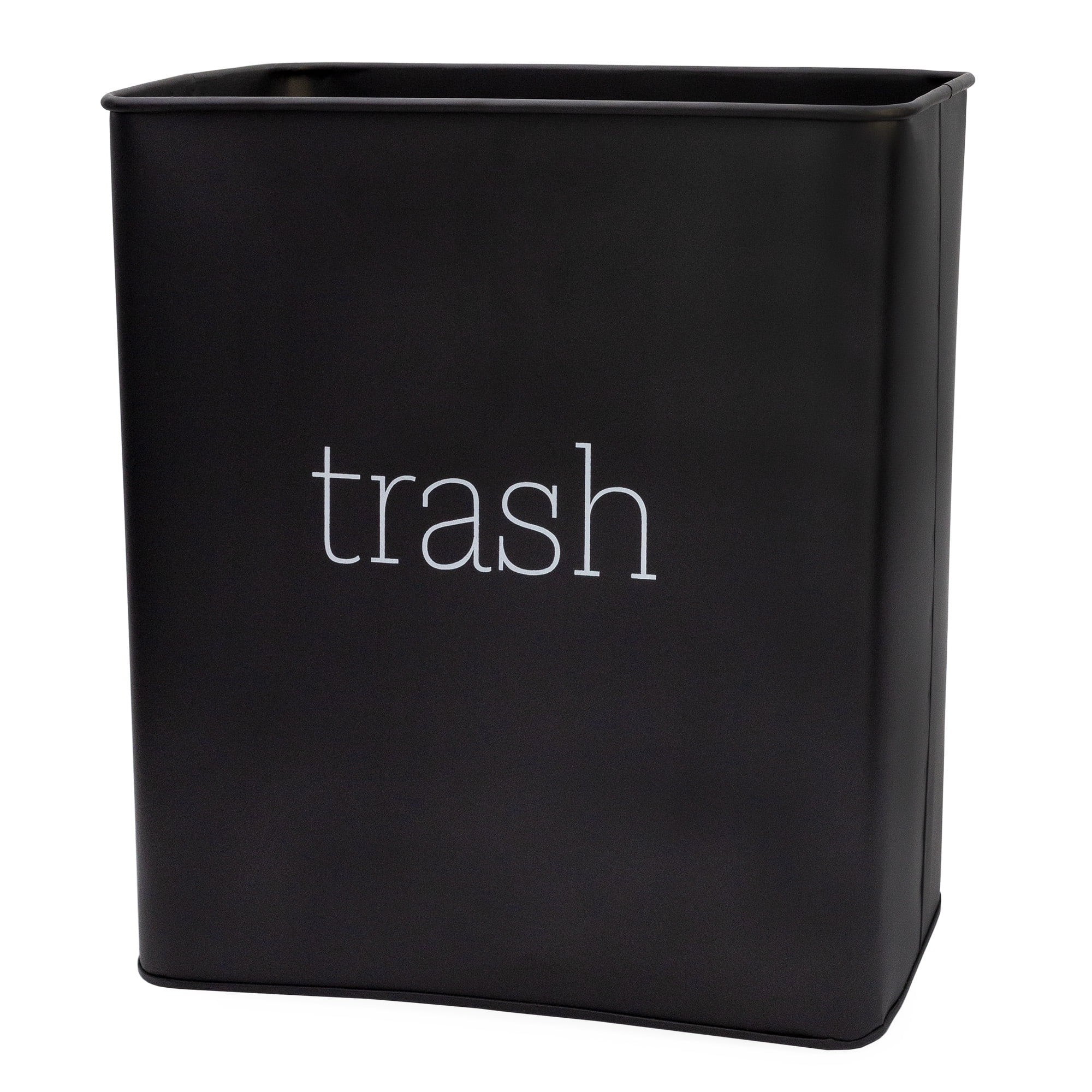 Black Enamel 3.5 Gallon Modern Farmhouse Trash Can