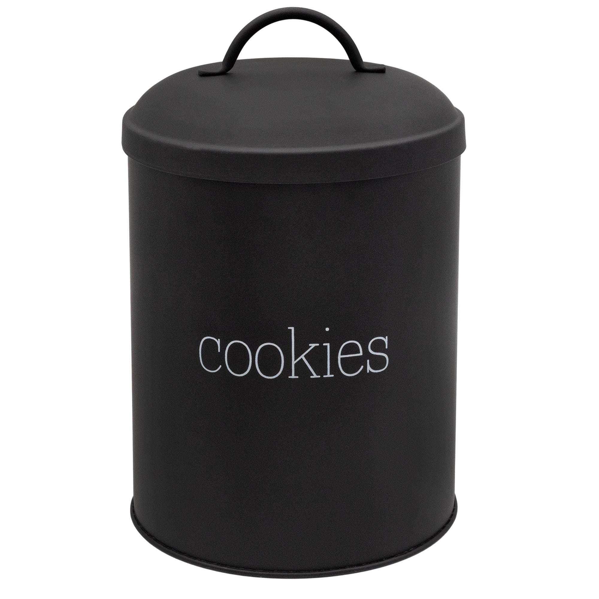 Black Biscuit Jar AuldHome Design Black Enamelware Cookie Jar