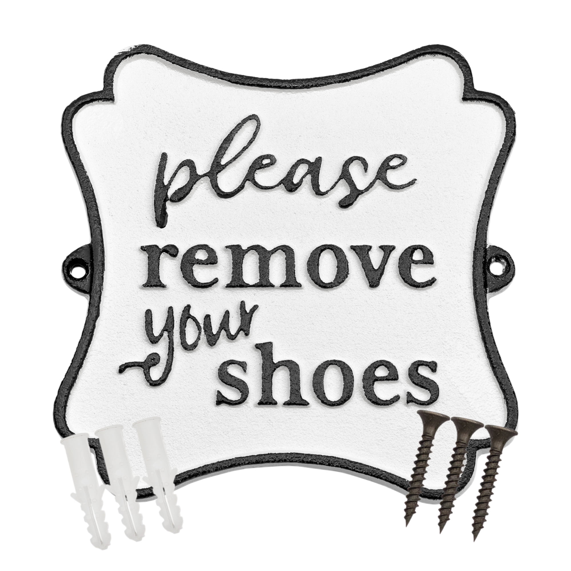 Remove Shoes Cast Iron Sign Rustic Front Door Porch Home Decor Wall Art Plaque Remove Shoes Cast Iron Sign Rustic Front Door Porch Home Decor Wall Art Plaque