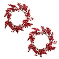 thumbnail image 1 of AuldHome Design Christmas Greenery Candle Wreaths (2-Pack, Red Berry); Holiday Winter and Wedding Decor Candle Rings, 1 of 10