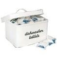 thumbnail image 1 of AuldHome Design Dishwasher Pod Holder, Tablet Container; White Enamelware Rustic Kitchen Storage Tin w/ Lid, 1 of 10