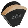thumbnail image 1 of AuldHome Design Enamelware Cone Coffee Filter Holder (Black); Wall-Mount Modern Farmhouse Coffee Filter Bin, 1 of 8