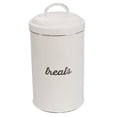 thumbnail image 1 of AuldHome Design Enamelware Dog Treat Jar, White Rustic Treats Container, 1 of 10
