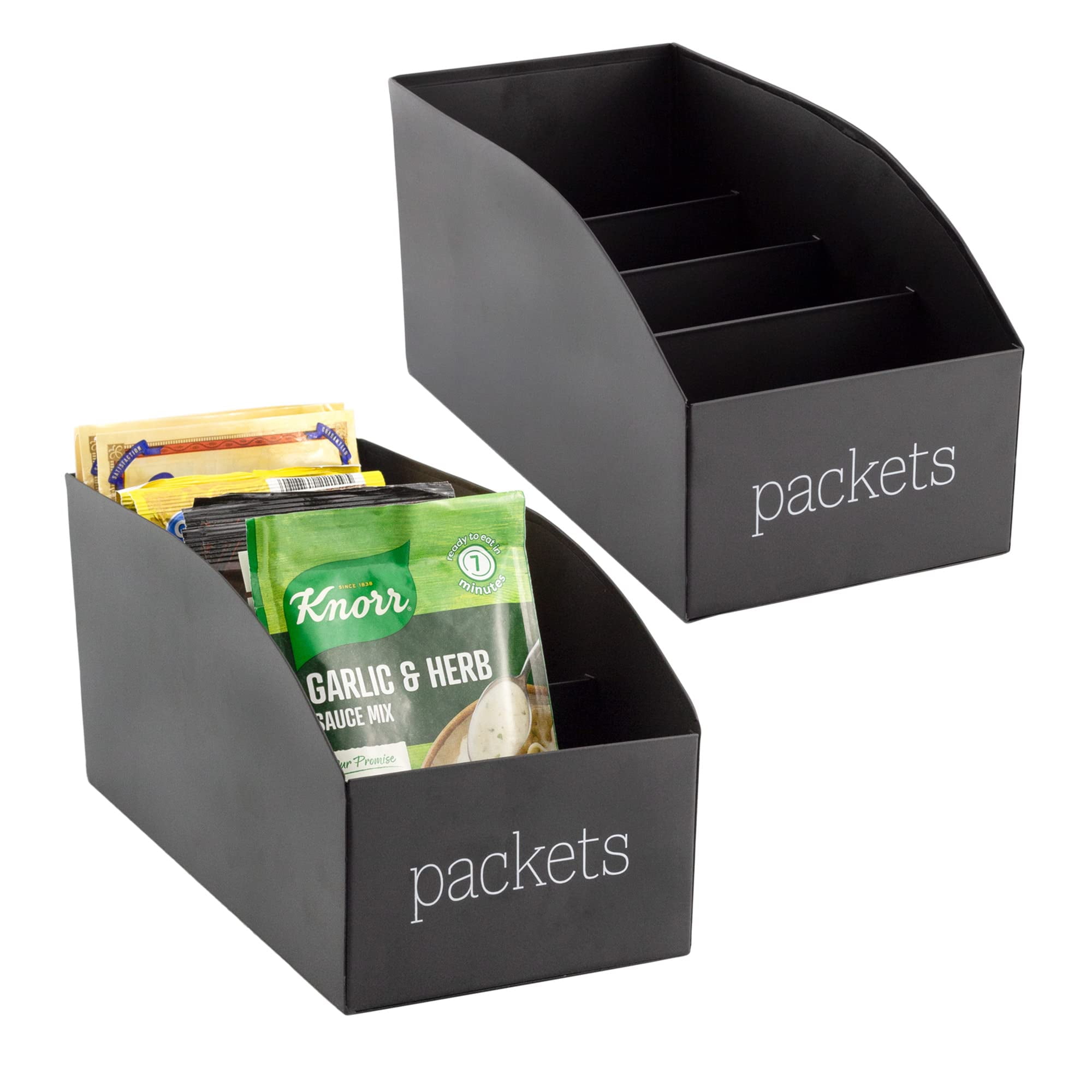 AuldHome Design Enamelware Food Packet Organizers (2-Pack, Black ...