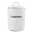 thumbnail image 1 of AuldHome Design Enamelware White Creamer Canister; Rustic Distressed Style Coffee Accessory Storage for Kitchen, 1 of 10