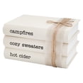 thumbnail image 1 of AuldHome Design Fall Theme Faux Book Stack; Decorative Book Set w/ Burlap Ribbon Wrap, 1 of 9