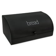 AuldHome Design Farmhouse Black Bread Box; Retro Vintage Style Enamel Countertop Bread Bin