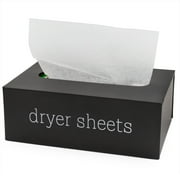 AuldHome Design Farmhouse Dryer Sheet Dispenser (Black); Countertop Enamelware Fabric Softener Sheet Holder for Laundry Room