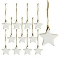 thumbnail image 1 of AuldHome Design Farmhouse Star Ornaments (12-Pack, White); Wood w/ White Enamel 2-Inch Star Christmas Decorations, Retro Vintage Enamelware Style, 1 of 8