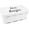 thumbnail image 1 of AuldHome Design Farmhouse Tea Bag Box (White), Vintage Retro Style Enamelware Tea Storage Tin, 1 of 10