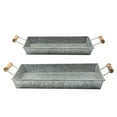 thumbnail image 1 of AuldHome Design Galvanized Farmhouse Trays (Set of 2, Small & Medium); Farmhouse Decor Rectangular Trays w/ Handles, 1 of 10
