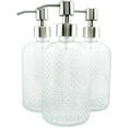 thumbnail image 1 of AuldHome Design Hobnail Glass Soap Dispenser (Clear, 3-Pack); Decorative Pump Bottles, 1 of 6