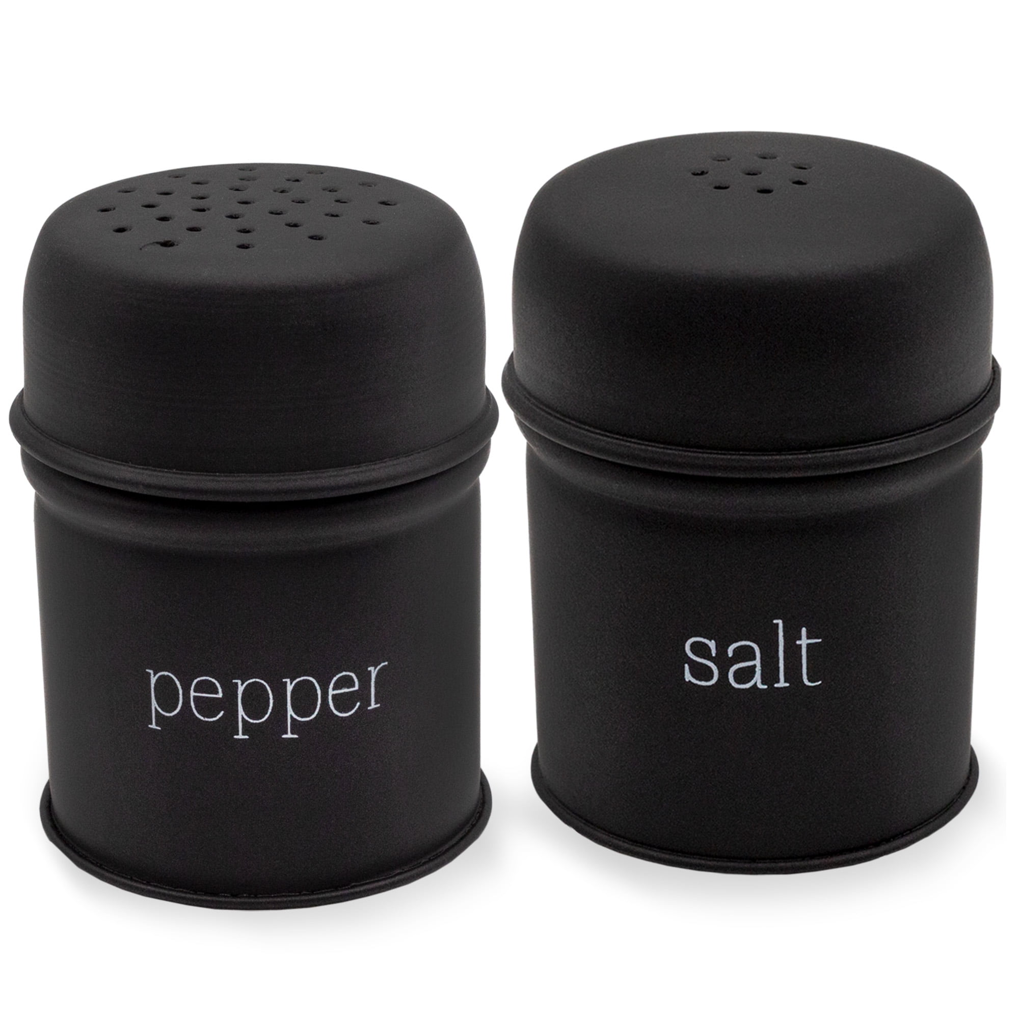 Black Enamel Modern Farmhouse Salt and Pepper Shaker Set