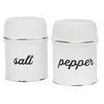 thumbnail image 1 of AuldHome Design Salt and Pepper Shaker Set (White); Rustic Enamelware Retro Vintage Style Shaker Set, 1 of 9