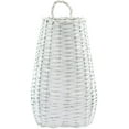 thumbnail image 1 of AuldHome Design Wall Hanging Pocket Basket (White); Woven Wicker Rustic Farmhouse Painted Long Basket; 17 x 9 x 5 Inches, 1 of 10