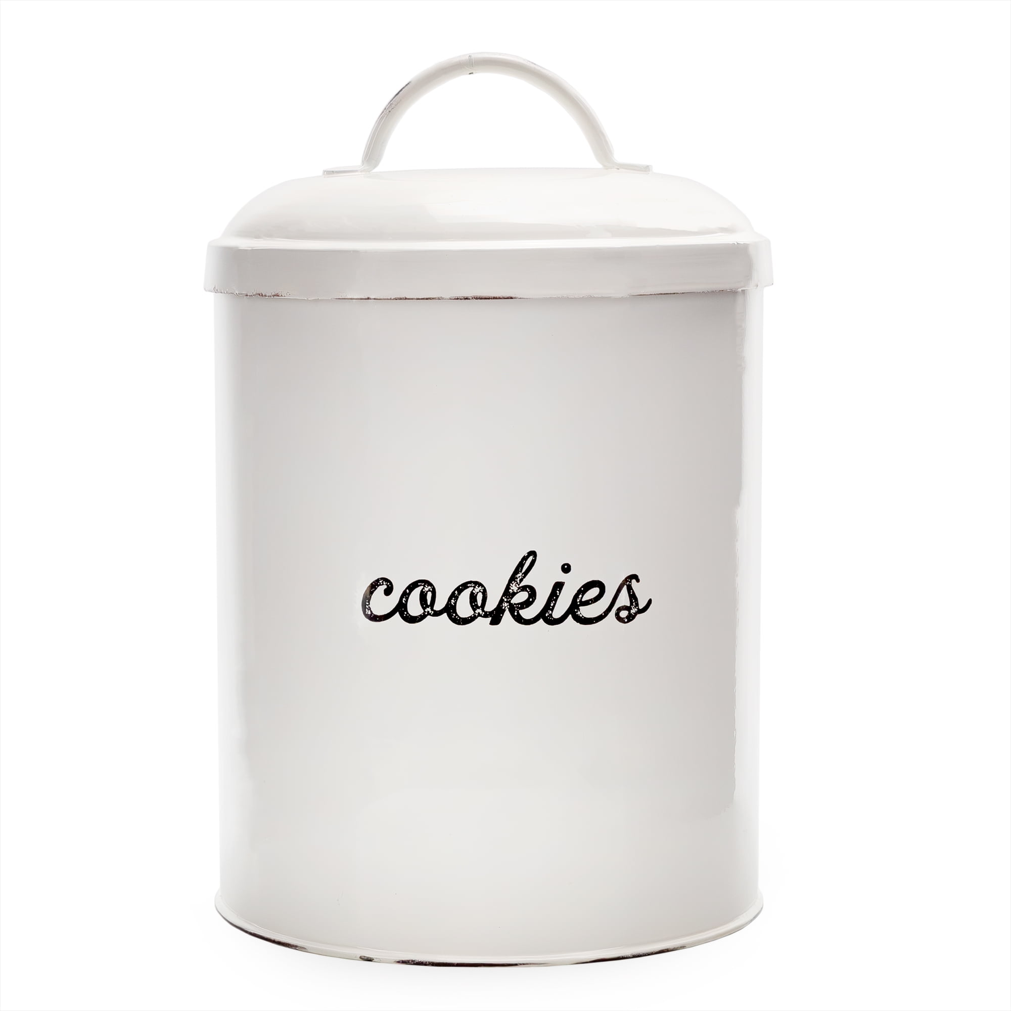 White Ceramic Retro Cookie Jar with Airtight Seal