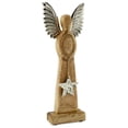 thumbnail image 1 of AuldHome Design Wooden Angel Christmas Statue; Farmhouse Holiday Decor Wood and Metal Figurine, 1 of 8