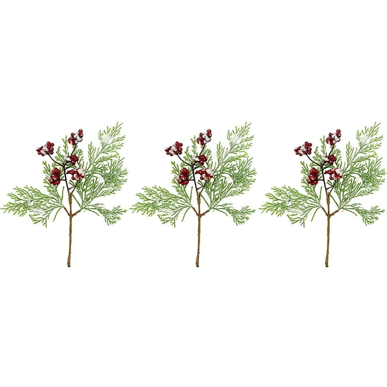 12 Pack Artificial White Berry Stems Frosted Holly Berry Christmas Picks  Sprays Snowy Berry Twig Branches for Xmas Tree Garland Wreath Craft  Supplies