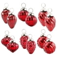 thumbnail image 1 of AuldHome Mercury Glass Finial Ornaments (Set of 12, Red, Small); Distressed Metal Antique Style Christmas Tree Decorations; 1.3 to 2-Inch Size, 1 of 10