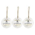 thumbnail image 1 of AuldHome Round Memorial Christmas Ornaments (3-Pack); Wooden Vintage Whitewash Style Tree of Life Decorations, 1 of 7