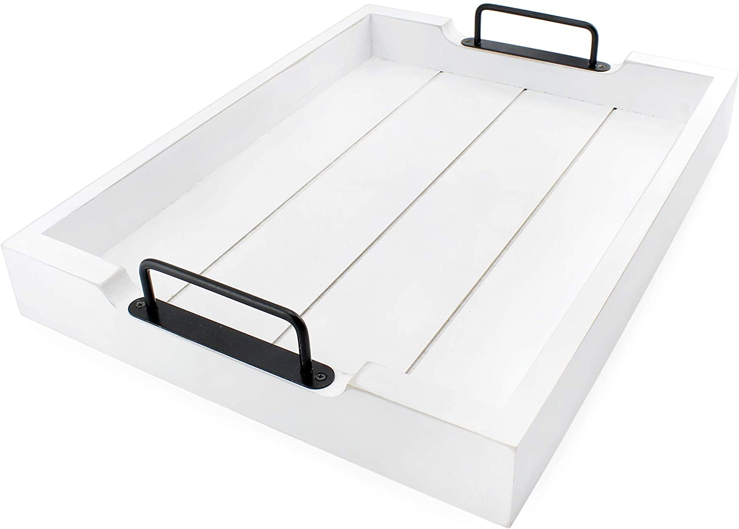 White wooden serving online tray
