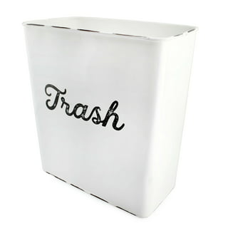 Brushed Nickel Metal Bathroom Wastebasket Simple Design Trash Can 2.2Gal  Garbage