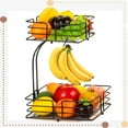 thumbnail image 1 of Auledio 2 Layer Square Fruit Bowl with Banana Holders for Countertop for kitchen-Bronze, 1 of 7