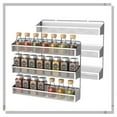 thumbnail image 1 of Auledio 2 Pack 3 Tier Metal Spice Rack Wall-Mount Seasoning Jars Shelf for Kitchen in Silver, 1 of 7