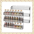 thumbnail image 1 of Auledio 2 Pack 3 Tier Metal Spice Rack Wall-Mount Spice Organizer for Cupboard, Pantry Door in Silver, 1 of 7