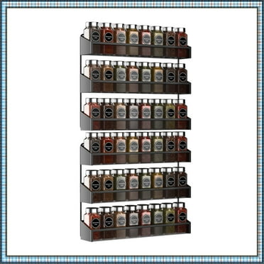 Auledio 2 Pack 3 Tier Metal Spice Rack Wall-Mount Spice Organizer for Kitchen Bathroom Offic in Black