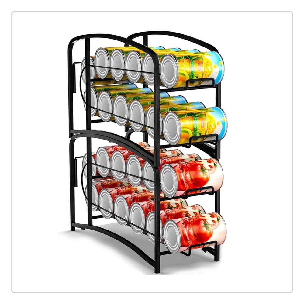 Black Powder Coated Stackable Beverage Can Dispenser Rack