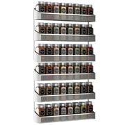 Auledio 2 Pack Spice Rack Organizer, 3 Tier Counter-top Stand or Wall Mounted Storage Rack Hanging Shelf for Kitchen Cabinet, Cupboard, Pantry Door or Bathroom Shower Cosmetic - Chrome