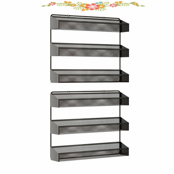 Auledio 2 PCs 3 Layer Storage Shelf for Kitchen-Bronze