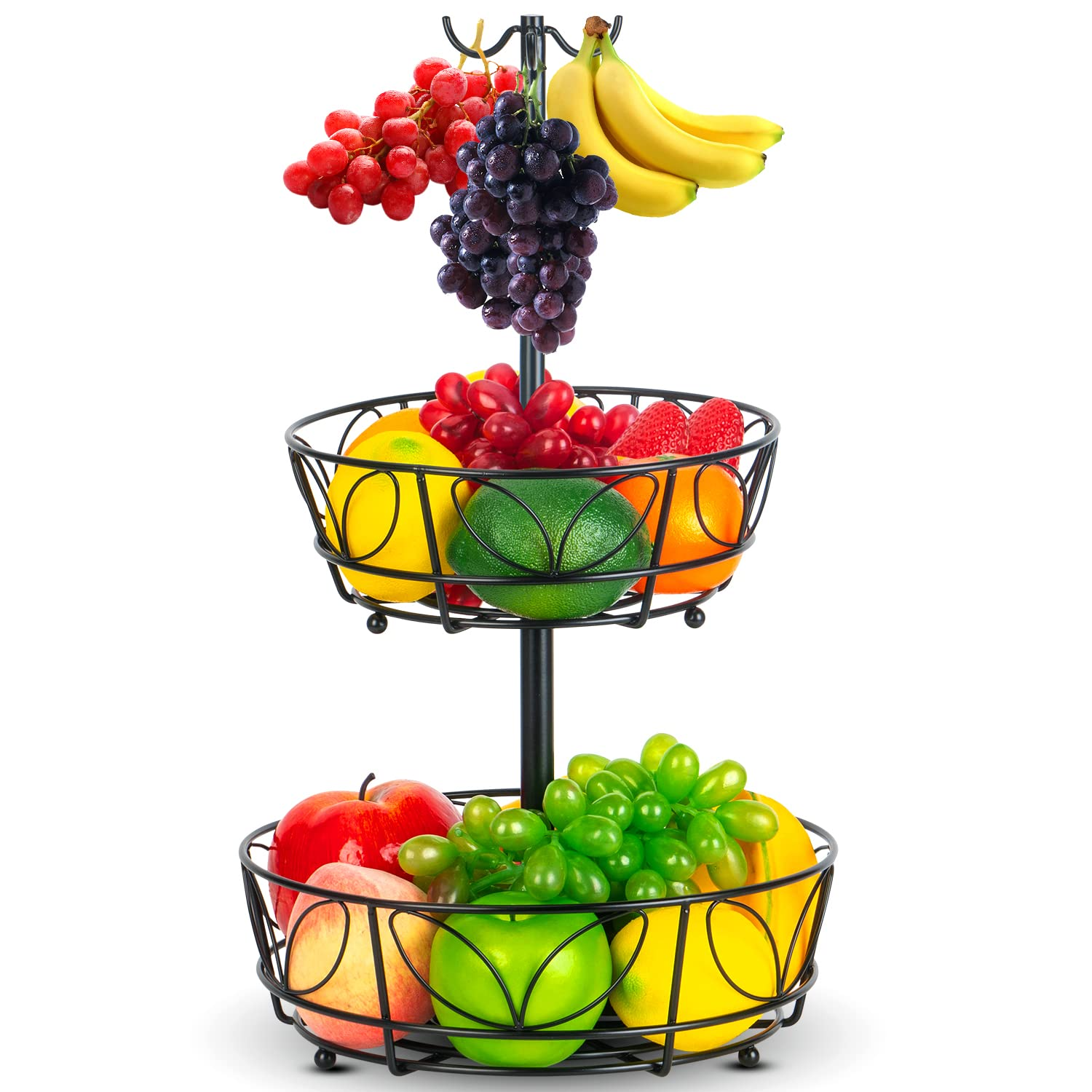 Auledio 2Tier Countertop Fruit Vegetables Basket Bowl Storage With