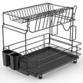 thumbnail image 1 of Auledio 2 Tier Dish Drying Rack Over the Sink with Filter Tray over the Sink Drying Rack,Black, 1 of 6