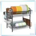 thumbnail image 1 of Auledio 2 Tier Dish Rack with Cup Holder and Utensil Holder Dryer Rack for Kitchen Countertop (Black), 1 of 7