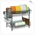 thumbnail image 1 of Auledio 2 Tier Drying Dish Rack with Cup Holder Dish Holder for Kitchen (Black), 1 of 7