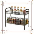 thumbnail image 1 of Auledio 2 Tier Metal Spice Rack Standing Seasoning Jars Rack for Cupboard, Pantry Door (Bronze), 1 of 7