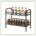 thumbnail image 1 of Auledio 2 Tier Metal Spice Rack Standing Spice Jars Organizer for Cupboard, Pantry Door (Bronze), 1 of 7