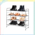 thumbnail image 1 of Auledio 4 Tier Metal Shoe Rack,Freestanding and Adjustable Wire Grid Rack for Closet Entryway in Silver, 1 of 6