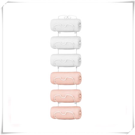 Auledio 6-Tier Towel Rack Wall-Mount Rack for Bathroom in White