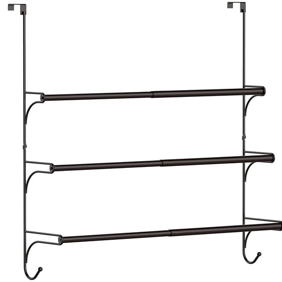 Auledio Adjustable Over The Door Metal Towel Rack Retractable Towel Holder, Bronze
